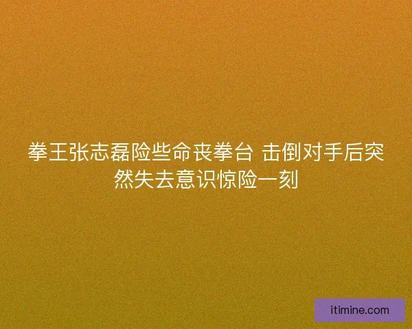 拳王张志磊险些命丧拳台 击倒对手后突然失去意识惊险一刻